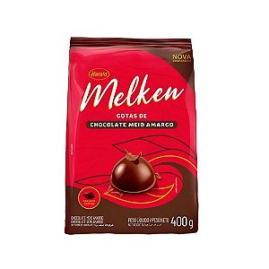 Chocolate Meio Amargo Gotas - 400g - 1 unidade - Melken - Rizzo