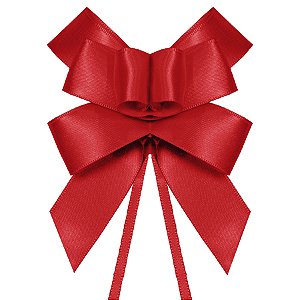 Laço Fácil de Fita de Cetim - Vermelho - 22mm - 5 unidades - Progresso - Rizzo