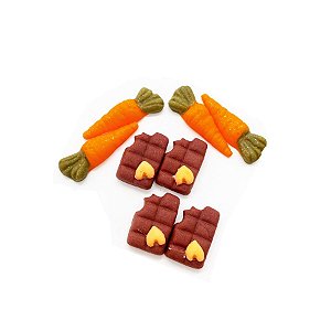 Confeito de Açúcar - Cenouras e Chocolates - 4 unidades - Encantos de Açúcar - Rizzo