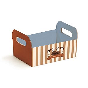 Caixote de Papel Cartão - Tons de Chocolate - 1 unidade - Cromus - Rizzo