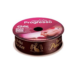 Fita de Cetim ECF005H 22mm - Cor 973 - Feliz Páscoa - Rolo 10m - 1 unidade - Fitas Progresso - Rizzo