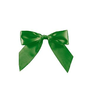 Laço Perfeito de Fita de Cetim com Lacre Prático - Verde Bandeira - P 7,5x12,5cm - 3 unidades - Cromus - Rizzo