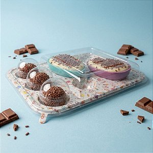 Blister 3 Brigadeiros e 4 Ovos de Páscoa de 20g - Coelho - 5 unidades - Rizzo