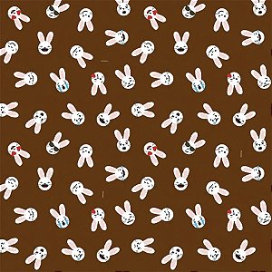 Folha para Ovos de Páscoa Metalizado Coelhinhos Marrom 69x89cm  - 25 unidades - Cromus - Rizzo