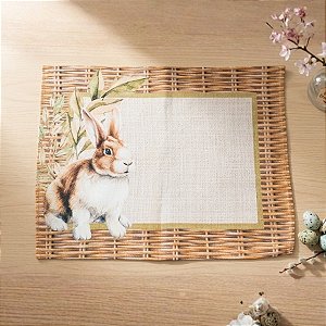 Jogo Americano Retangular - Coelho Palha - 46x36cm - 1 unidade - Rizzo