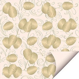 Folha para Ovos de Páscoa Double Face Ovos de Ouro Marfim 69x89cm - 5 unidades - Cromus - Rizzo