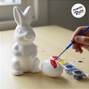 Coelho e Ovo para Pintar com Tinta e Pincel - 1 unidade - Rizzo