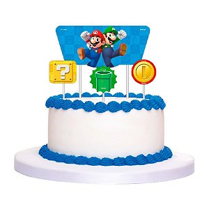 Topo de Bolo - Super Mario - 4 unidades - FestColor - Rizzo
