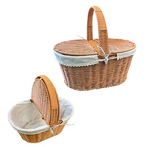 Cesta de Pic Nic 2 aberturas - 20x44x30cm - 1 unidade - Rizzo