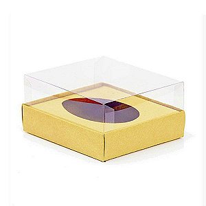 Caixa Ovo de Colher - Meio Ovo de 250g - 20cm x 13cm x 8,8cm - Ouro - 5unidades - Assk - Páscoa Rizzo Embalagens
