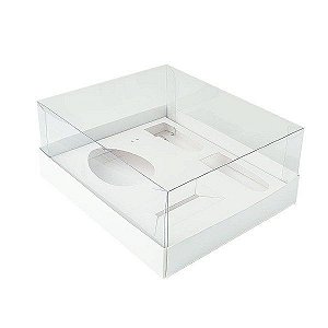 Caixa Ovo de Colher Kit Confeiteiro - Meio Ovo de 100g a 150g - 20,5cm x 17cm x 9,7cm - Branca - 5unidades - Assk