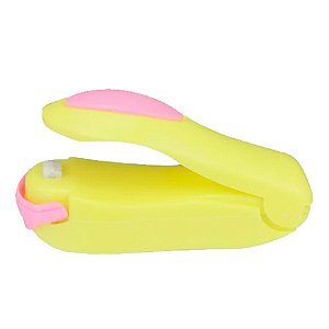 Selador de Embalagens Portátil - Amarelo e Rosa - 10x4x5 cm - 1 unidade - Clink - Rizzo
