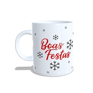 Caneca de Porcelana Boas Festas Urso Polar - 1 unidade - Rizzo