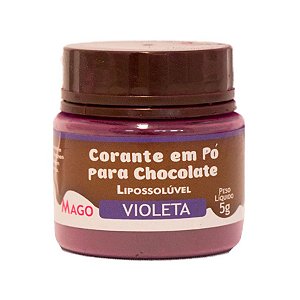 Corante em pó para chocolate lipossoluvel violeta 5g Mago