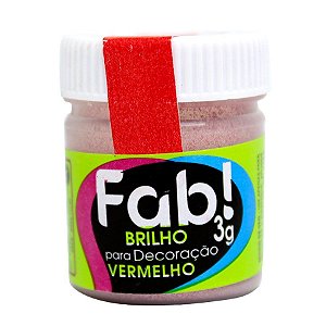 Brilho para Decoração Vermelho 3g Fab