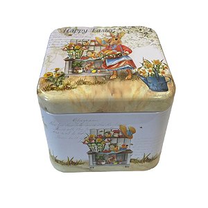Lata de Metal de Páscoa - Coelha - 6,5x7,5cm - 1 unidade - Rizzo