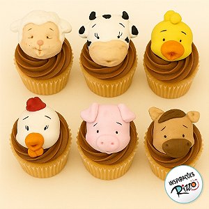 Confeito de Açúcar - Fazendinha - 6 unidades - Abelha Confeiteira - Rizzo