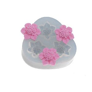 Molde de silicone Trio de Florzinhas Ref. 305 Flexarte Rizzo Confeitaria