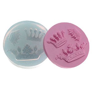 Molde de silicone Trio de Coroas Variadas Ref. 251 Flexarte Rizzo Confeitaria