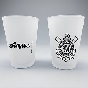 Copo Americano - Corinthians Branco Fosco - 190ml - 2 unidades - Allmix Presentes - Rizzo
