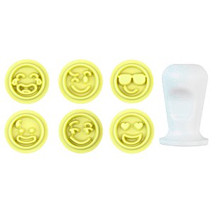 Kit Carimbos Emoções Amarelo - 2cm - 6 unidades - BlueStar - Rizzo