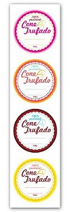Etiqueta Adesiva Cone Trufado Color Cod. 6285 c/ 20 un. Miss Embalagens Rizzo Confeitaria