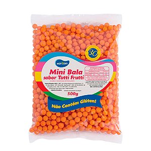 Mini Balinha para Lembrancinha Sabor Tutti Frutti - Laranja - 500g  - 1 unidade - Rizzo