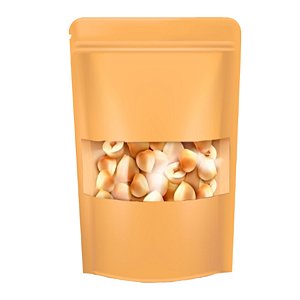 Saco de Papel Kraft com Visor Stand Up Pouch Zip 18x26x4cm - Hermético e Impermeável Dentro e Fora - 50 un - Rizzo