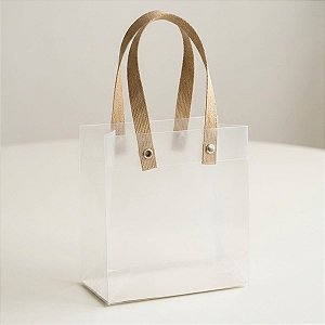 Sacola Transparente Fosca com Alça de Fibra - 20x13x7cm - 1 unidade - Rizzo