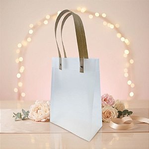 Sacola Transparente Fosca com Alça de Fibra - 21x15x7cm - 1 unidade - Rizzo