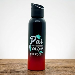 Garrafa de Alumínio - Pai Como é Grande Meu Amor Por Você - 610ml - 1 unidade - Rizzo