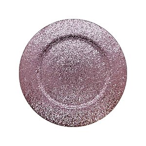Sousplast Glitter Rosa - 33cm - 1 unidade - Cromus - Rizzo