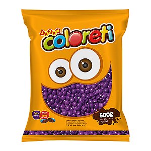 Pastilhas Confeitadas Sabor Chocolate Coloreti Lilás - 500g - 1 unidade - Rizzo