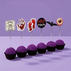 Pick Decorativo para Doces - Help Halloween - 12 unidades - Cromus - Rizzo