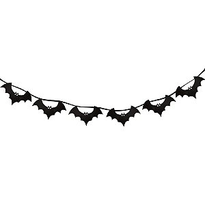 Bandeirola Halloween Morcego - Preto - 1 unidade - Rizzo