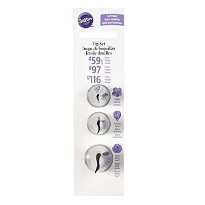 Kit de 3 Bicos para Confeitar Pétalas Para Canhotos - #59, #97 e #166 - 1 unidade - Wilton -