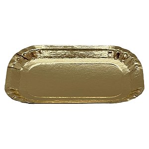 Mini Bandeja Retangular Laminada - Dourada - 25 unidades - Rizzo