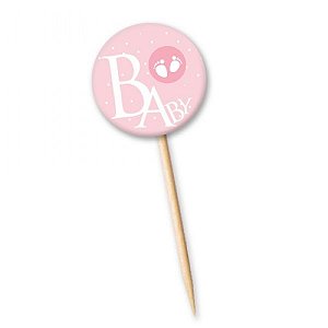 Tag Baby Rosa com 12 un. Cód. 4144 Miss Embalagens Rizzo Confeitaria