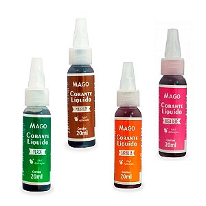 Kit 4 Cores Corante Líquido de Páscoa - 4 unidades - Mago - Rizzo