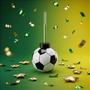 Garrafa Bola com Canudo - Futebol - 450ml  - 1 unidade - Rizzo