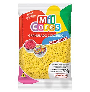 Granulado Aquarela Crocante Mil Cores Amarelo  - 500 g - Mavalério