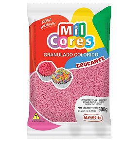 Granulado Crocante Rosa Aquarela 500 g Mil Cores Mavalério Rizzo Confeitaria