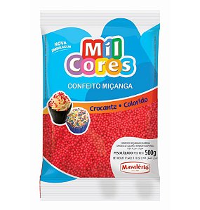 Confeito Miçanga Mil Cores Nº 0 Vermelha  - 500 g  - Mavalério