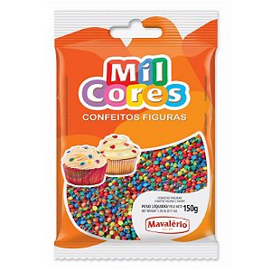 Confeito Figura Mini Confete 150 g Mil Cores Mavalério  Confeitaria