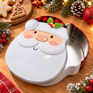Lata de Metal de Natal - Papai Noel - 10,5x12,5x5cm - 1 unidade - Rizzo