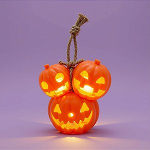 Enfeite Decorativo de Halloween - Trio Abóbora Mini Vela com Luz - 7cm - 1 unidade - Rizzo