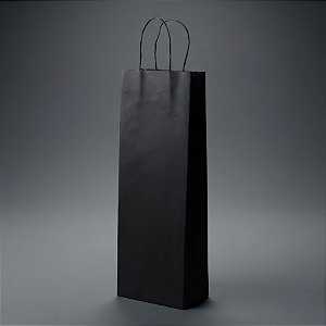 Sacola para Garrafa de Vinho - 13,5x8x39cm - Preto - Ref.1838 - 10 unidades - WMA - Rizzo