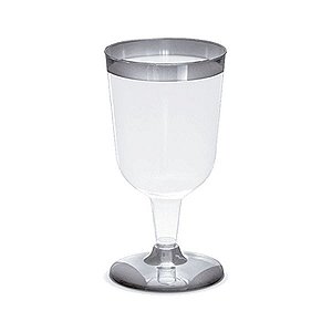 Taça para Vinho Borda Prata - 12 unidades - 210 ml - Rizzo