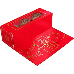 Caixa Cartão para 3 Doces - Natal Clássico - 12x4x4cm - Ref 5137 - 10 unidades - Ideia Embalagens - Rizzo
