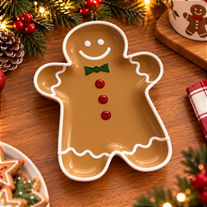 Bandeja Decorativa - Biscoito Gingerbread - Colorida - 20x15cm - 1 unidade - Só Boleiras - Rizzo
